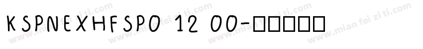 KSPNEXHFSP0 12 00字体转换